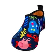 Quealent Little Kid Girls Shoes Shoes Big Kids Children Swimming Shoes Light and Breathable Diving Hot Spring Shoes Water Girls Shoes 10 Years Old Dark Blue 12.5